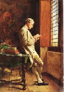 Ernest Meissonier The Reader in White painting